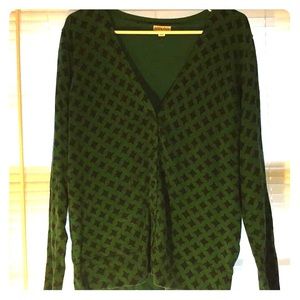 🆕 Merona Green Argyle Cardigan Size XXL
